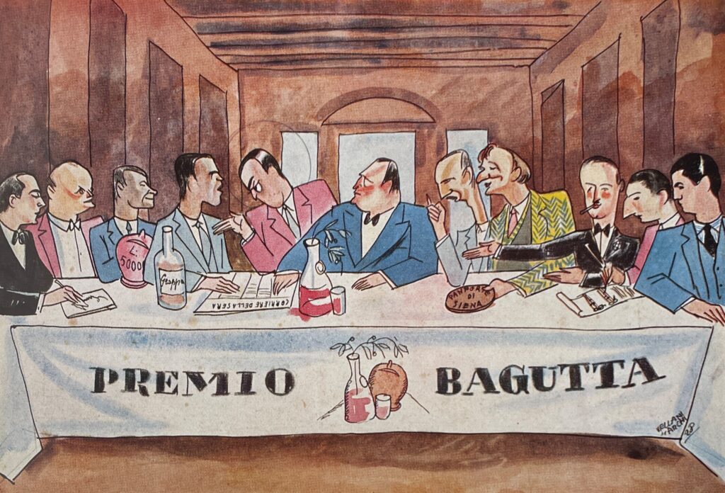 "Cenacolo Bagutta", disegno di Mario Vellani Marchi del 1928, credit @KasadeiLibri